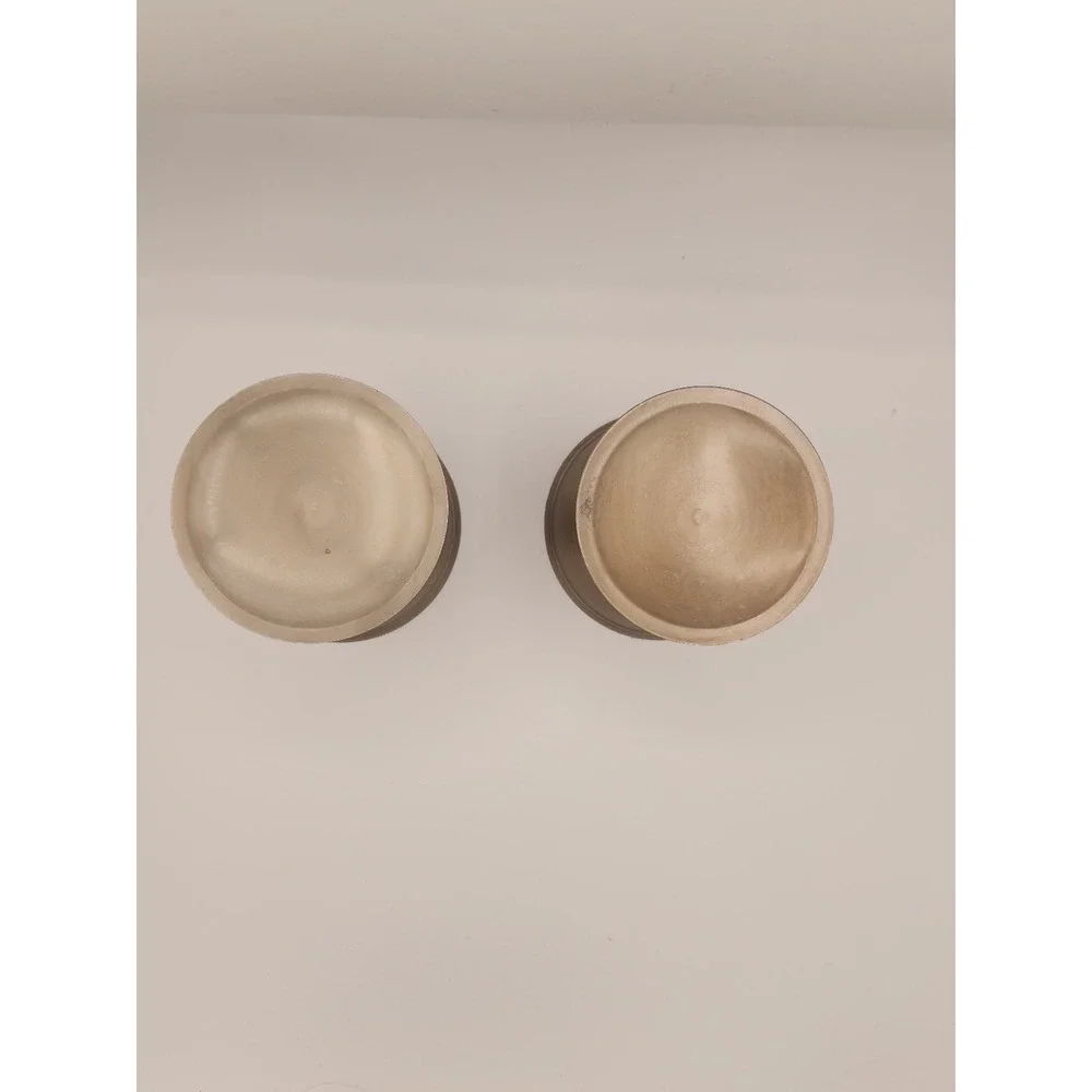 Pier One Set Of 2 Candle Holders Metal Brushed‎ Metallic Minimalist